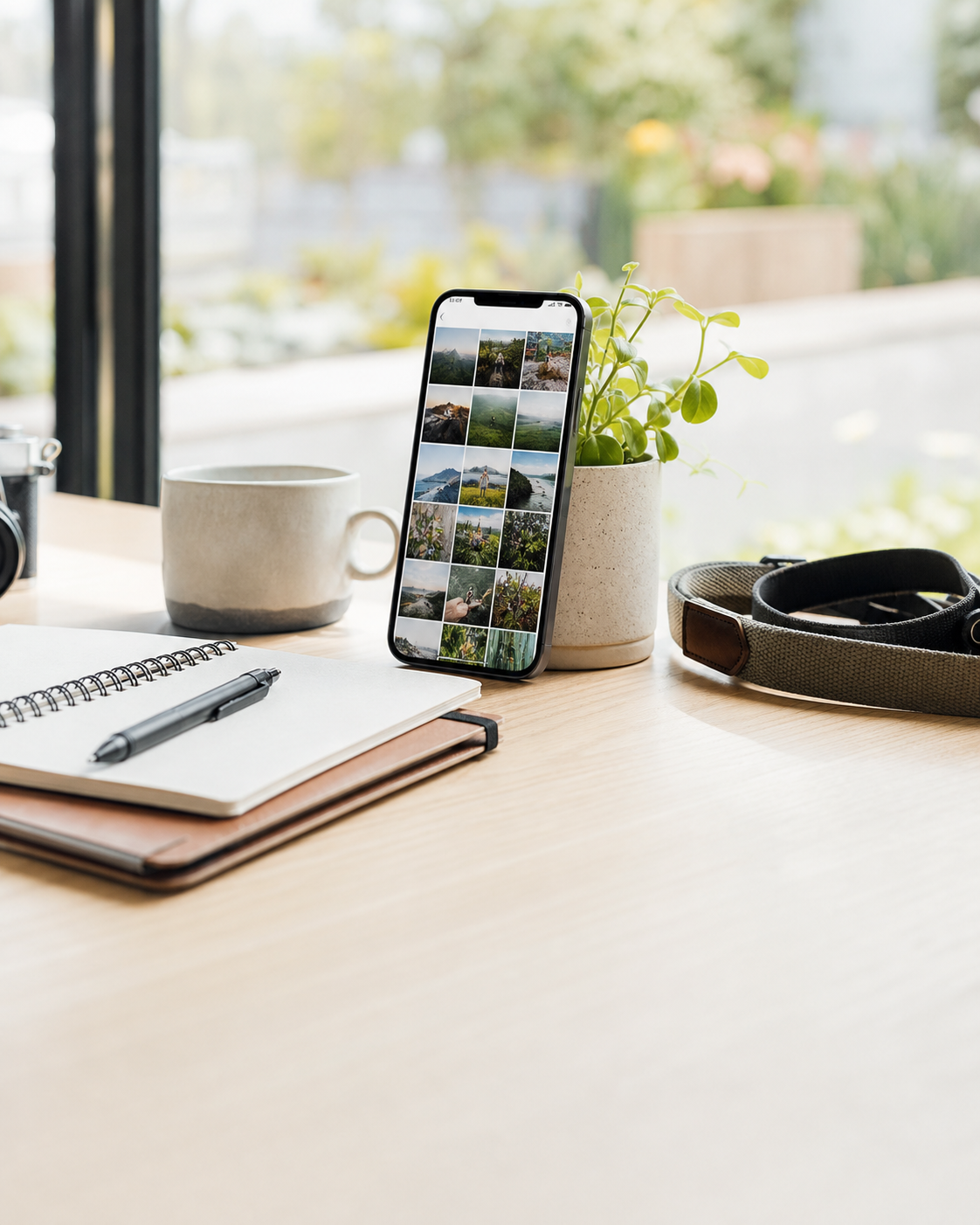 NatureSnap support workspace with mobile gallery